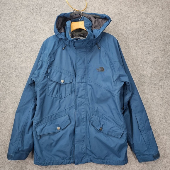 The North‎ Face HyVent Jacket Mens S Blue Hoodie Waterproof Outdoor Tech Hiking